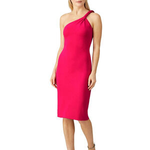 Cushnie One Shoulder Dress Midi Pink Size 4